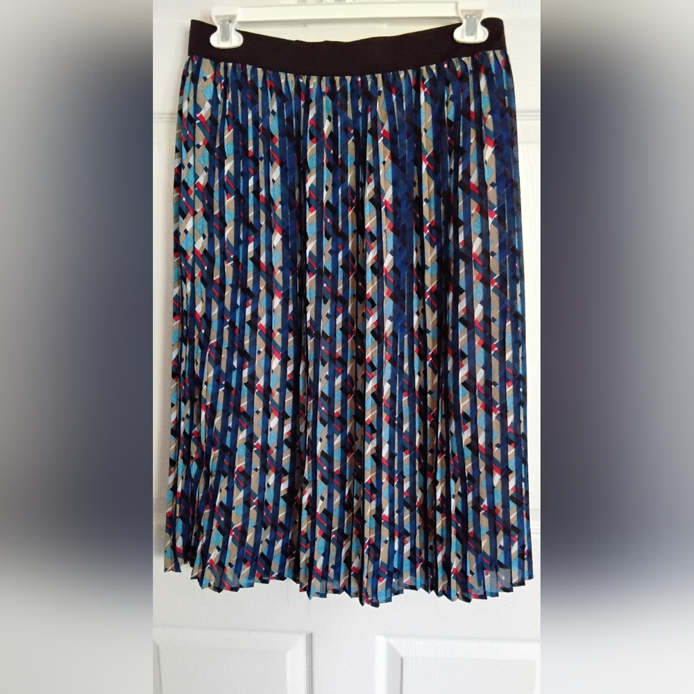 mark. Women's Multicolor Abstract Pleated Midi Skirt